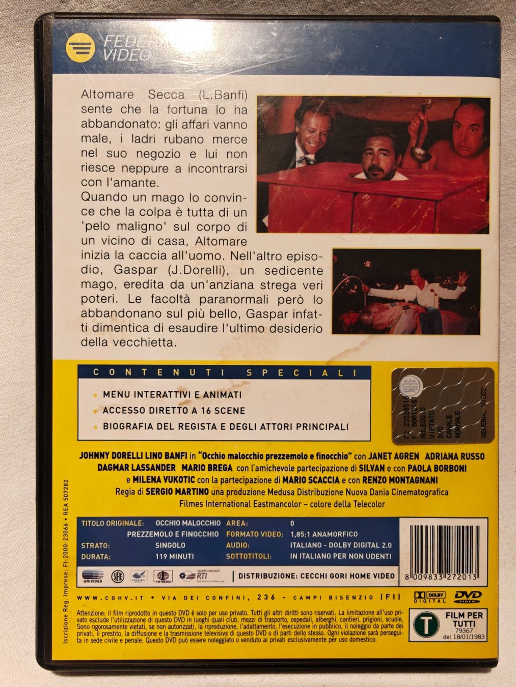 Tous les DVDs: Occhio malocchio prezzemolo e finocchio – D'occasion à Gutenswil par Vulcano21 2