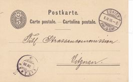 PK Ganzsache von 1886 Abgangs- und Ankunftsstempel