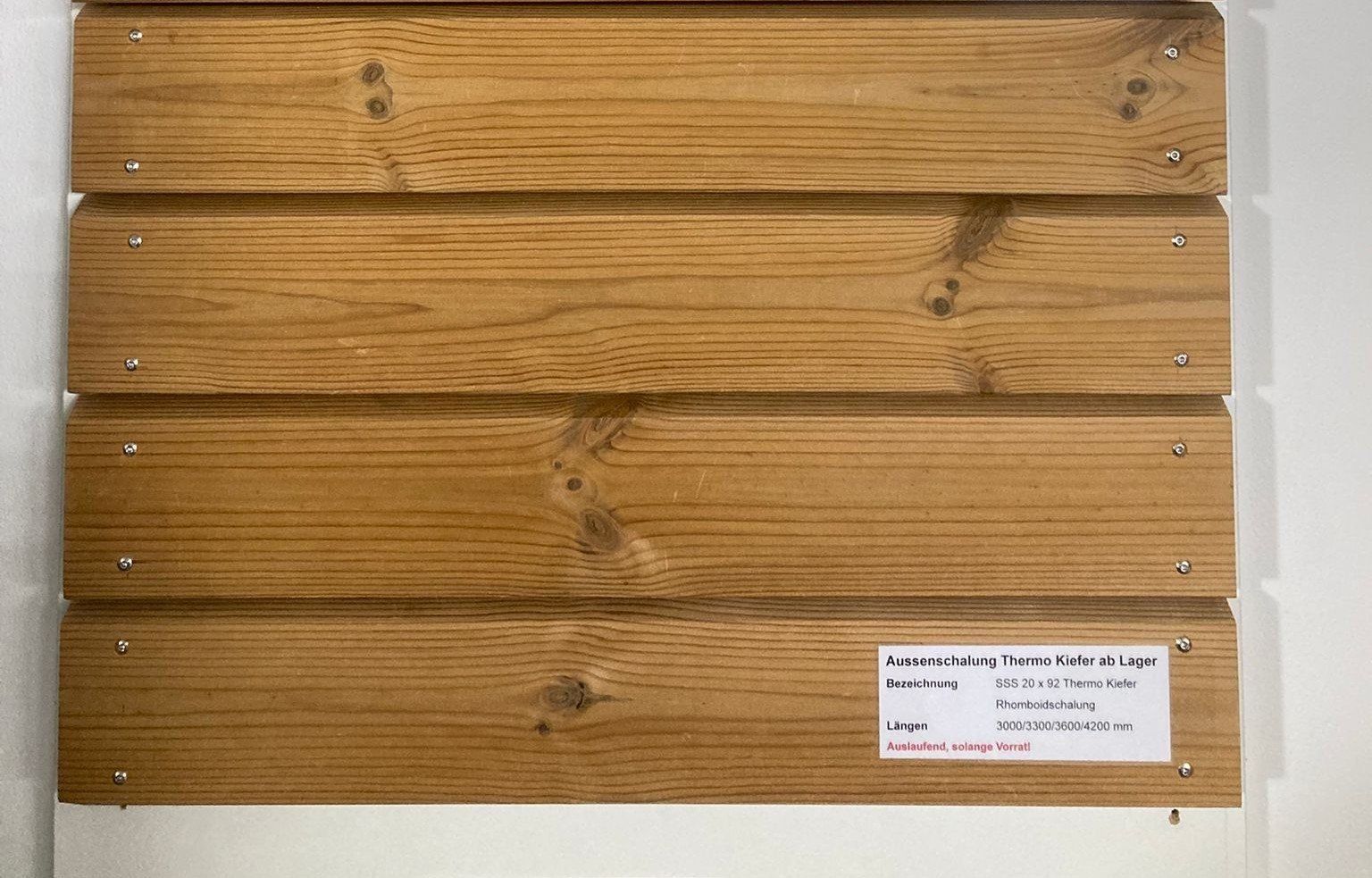 Articoli in legno: Rhomboidschalung Thermo Kiefer – Nuovo e nell'imballaggio originale da Wiedlisbach venduto da TomwoodAG