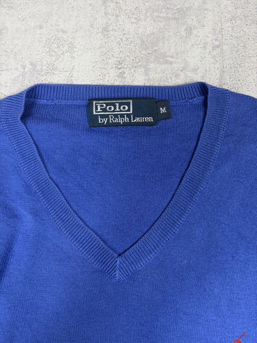 Ralph Lauren Pulls & Sweat-shirts: Pull col V Ralph Lauren bleu roi - 100% Coton - Taille M – Neuf (Voir description) à Hauterive NE par Leo_o 1