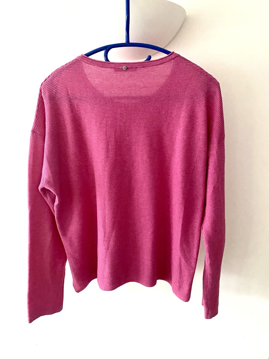 Nile Pullover & Sweatshirts: NILE Strickpullover Fuchsia/Pink/Gr.M/Leichter Henley-Pulli – Gebraucht aus Jona von Flamingoo 2