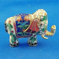 Schöner Emaille Elefant, Glücksbringer Deko Figur Vintage