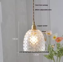 Lampe suspendue LED Vintage  en pierre de verre