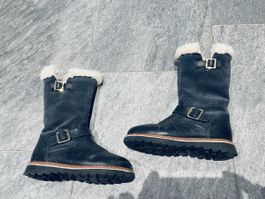 Stiefel Mädchen dunkelblau, Leder & Wildleder, Gr. 27