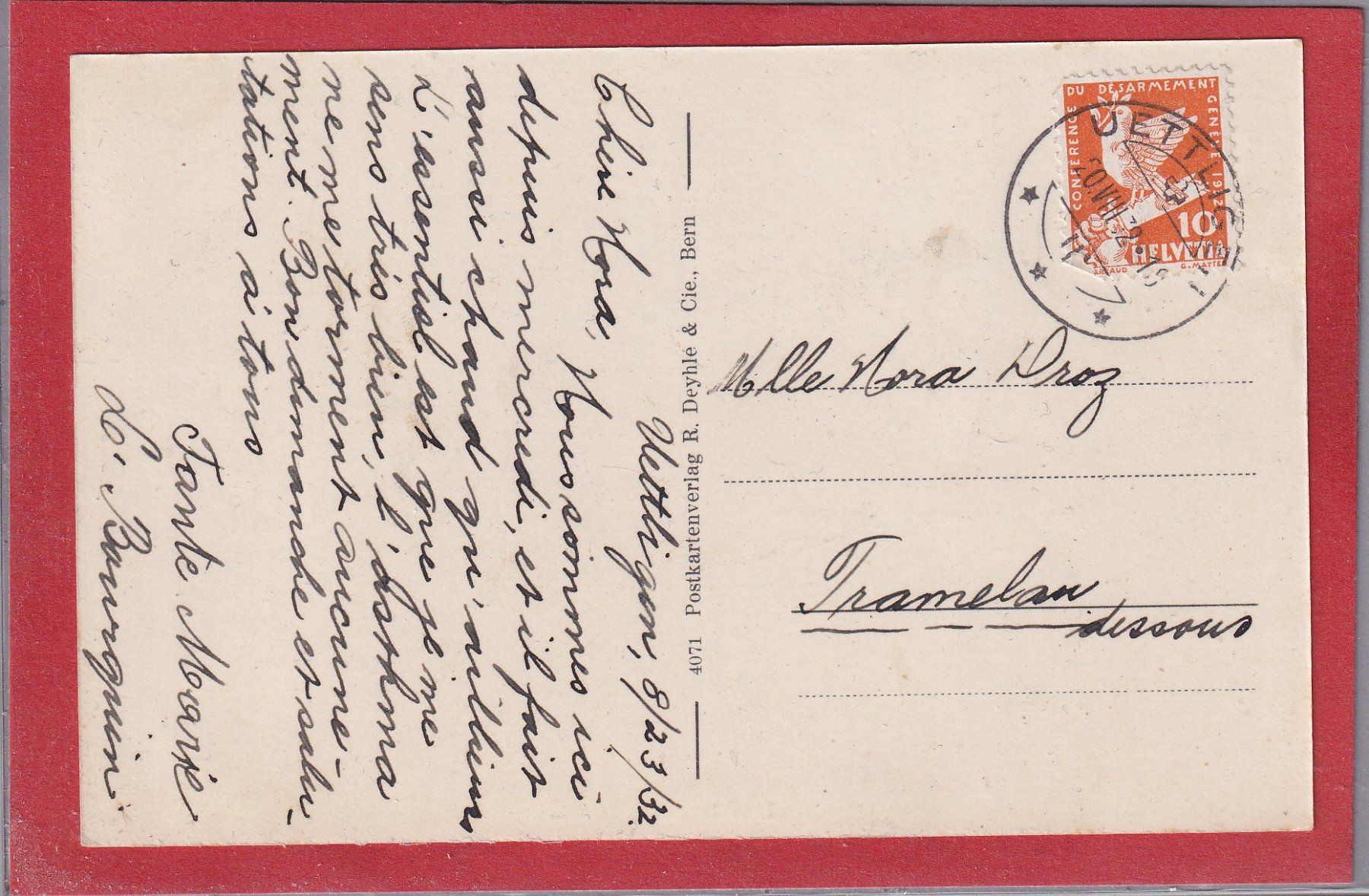 Cartoline postali: Uettligen - 3 images - 1932 – Usato da Orvin venduto da Pyaeschli 1