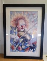 Ölgemälde Clown mit Geige von Edith van der Wisse