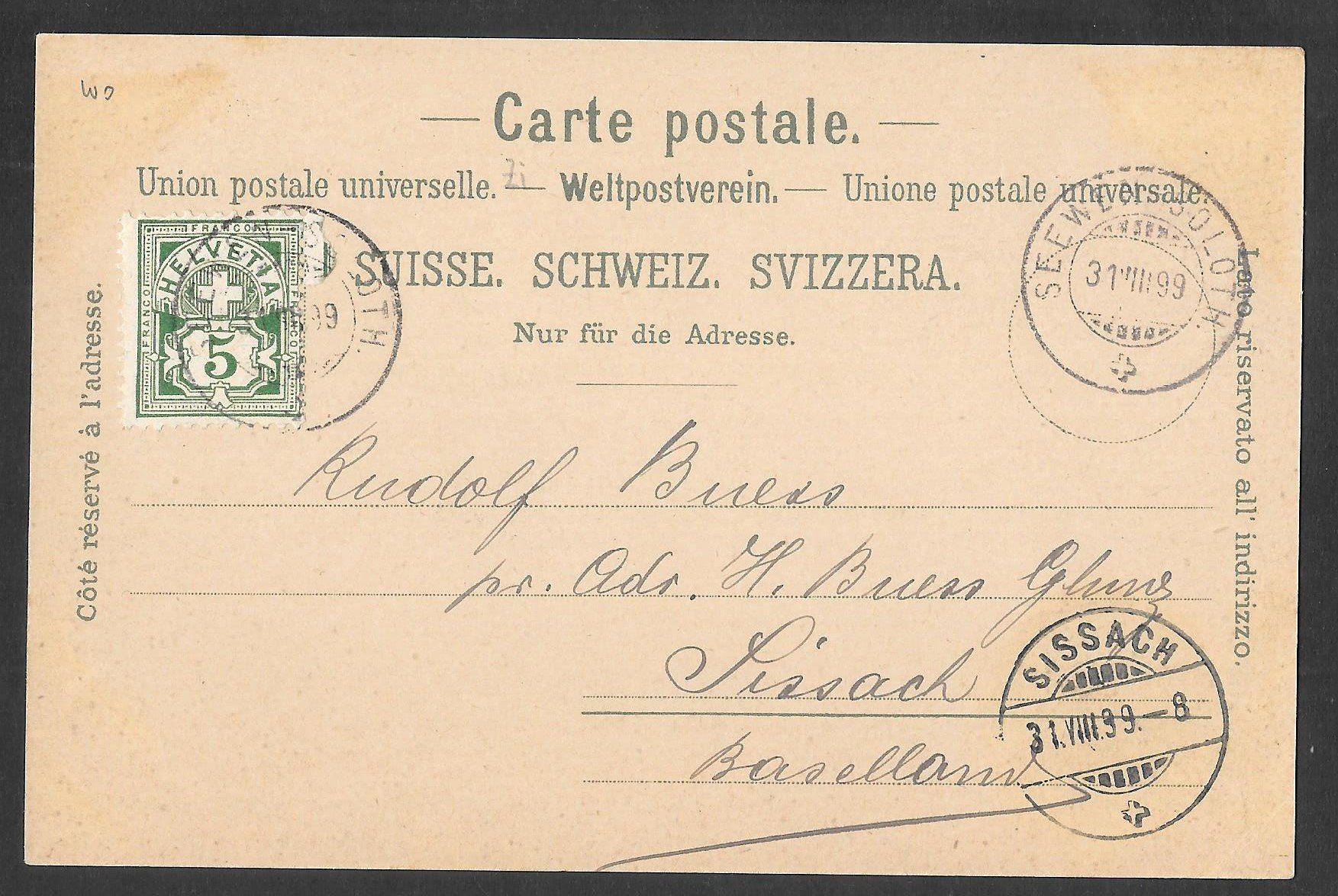 Cartoline postali: Seewen braune Lithografie 2 Bilder – Usato da Olten venduto da clotaldi 1