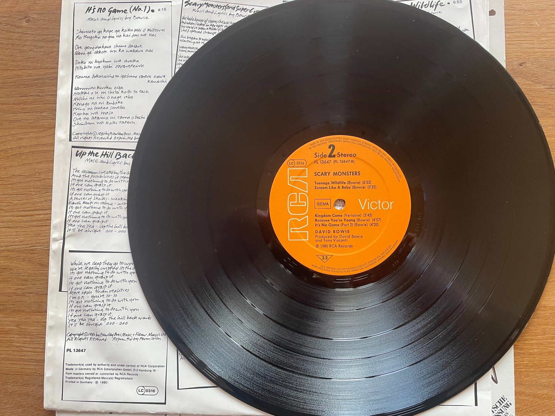 Schallplatten: David Bowie, Scary Monsters, D – Gebraucht aus Kleinlützel von Vinylspezi 1