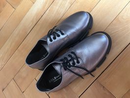 Damen Schuhe  neu Silber  Leder gr:40