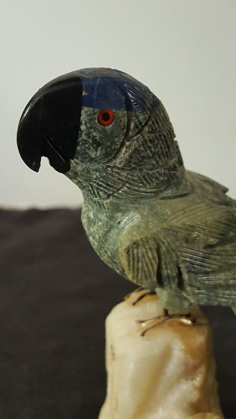 Statuette: Vintage Mid Century Edelstein Papagei – Usato da Wil SG venduto da die-wohnung 1