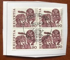 4 er Block Nr.602 mit Papier Stempel Bern  