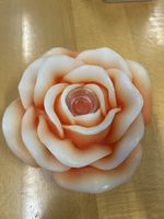 Romantische Rosenkerze / Teelichthalter, ca. 22cm breit.