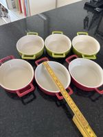 6 Stk. Auflaufförmchen Mini Cocotte, Top Zustand, Keramik