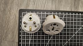 2x Reiseadapter Strom Schuko EU Dose auf CH Stecker 2+3pol