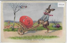 Frohe Ostern - Osterhase mit Riesenei