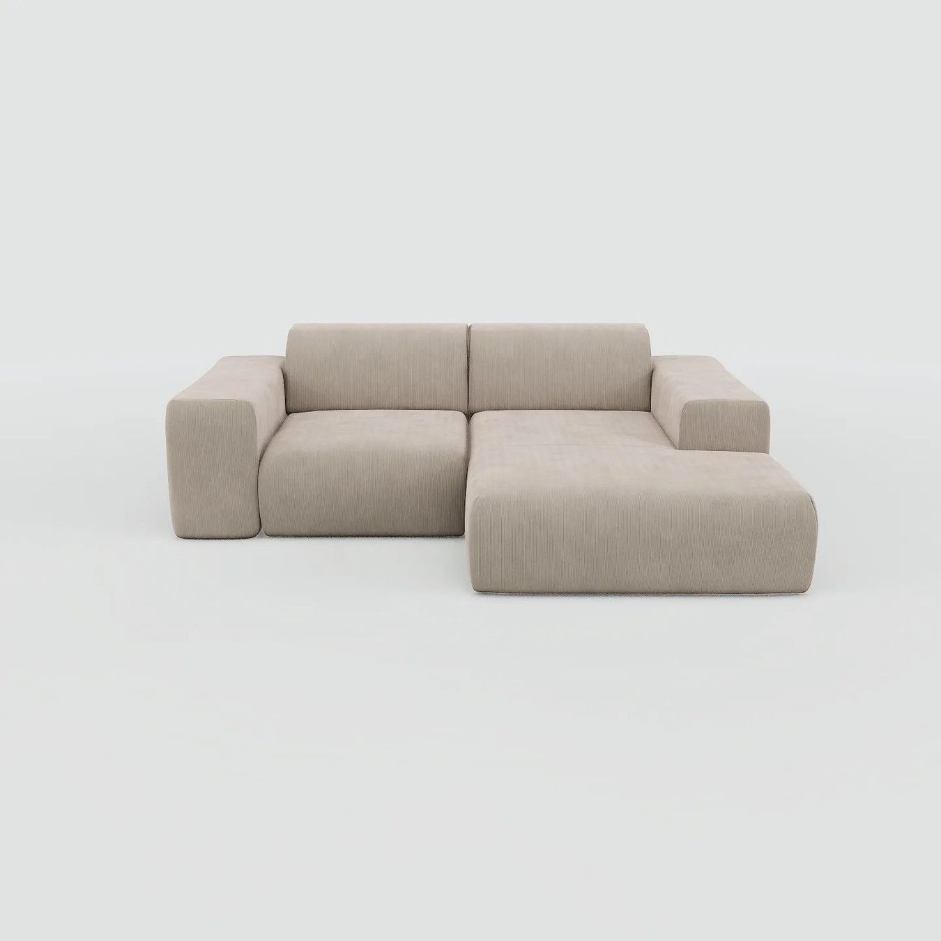 MYCS Divani: Ecksofa Trüffelbeige Feiner Cord - Pyllow - 218x 68 cm – Usato da Zürich venduto da shi_29fp