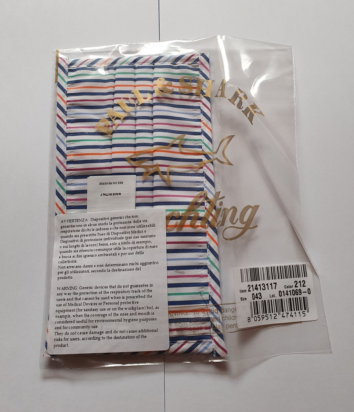 Protezione per viso e udito: Masque Paul & Shark lavable – Nuovo e nell'imballaggio originale da Botyre (Ayent) venduto da Viperine