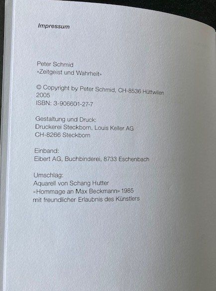 Livres: Schmid Peter. Zeitgeist und Wahrheit – Neuf (Voir description) à Frauenfeld par picowalo 2
