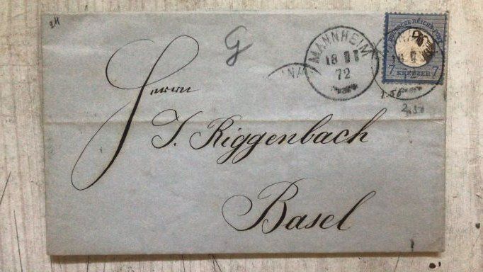 Alle Briefmarken: FALTBRIEF MANNHEIM 1872 7 KREUZER – Gebraucht aus Ostermundigen von wini63