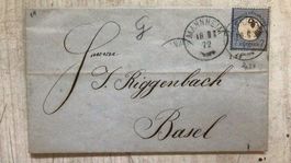 FALTBRIEF MANNHEIM 1872 7 KREUZER
