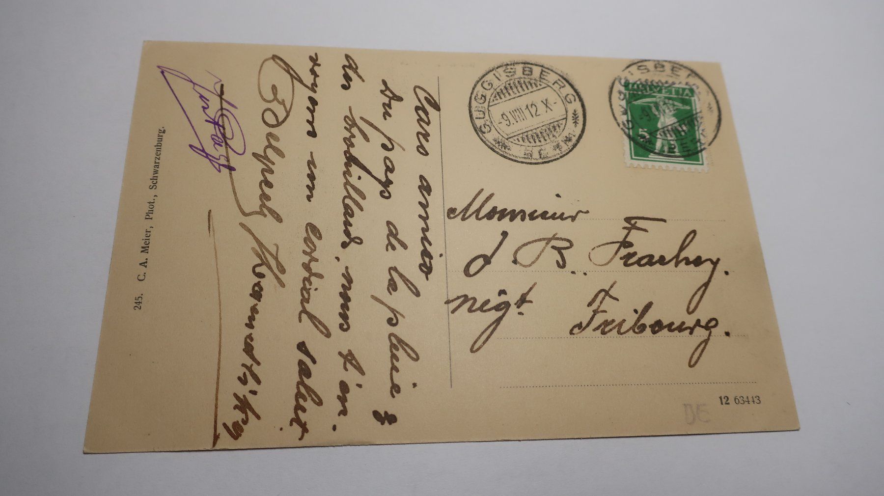 Cartoline postali: Gruss aus Guggisberg  1912 – Usato da Cormoret venduto da Pascalll2001 3
