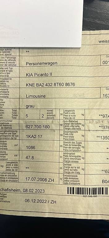 Automobili: Kia Picanto  – Usato da Regensdorf venduto da nabil78 4