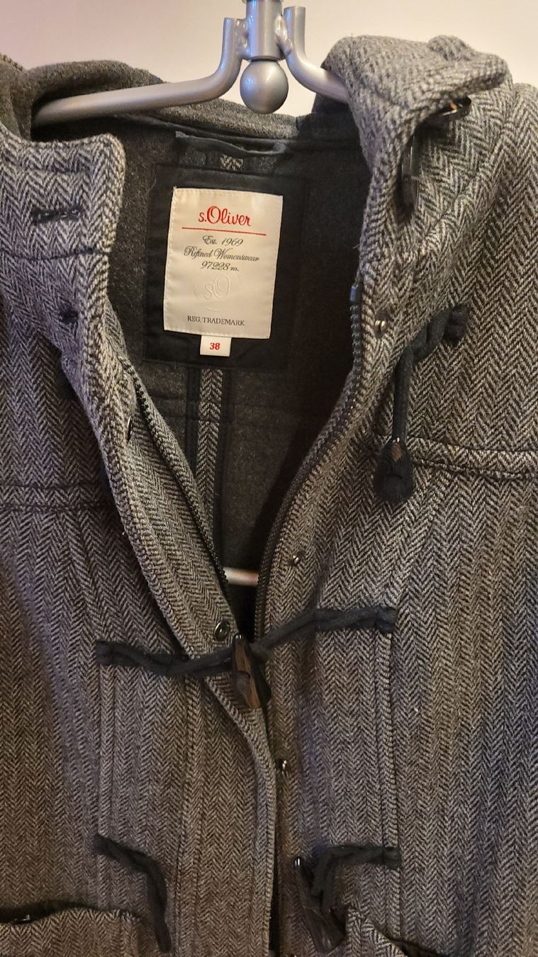 S.Oliver Giacche: s.Oliver Dufflecoat Damen grau Grösse 38  – Usato da Horgenberg venduto da Klatschmohnmaria 1