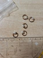 5 Klemmkugelring, Titan, Roségold, syn. Perlen, 1.2/7/4 mm