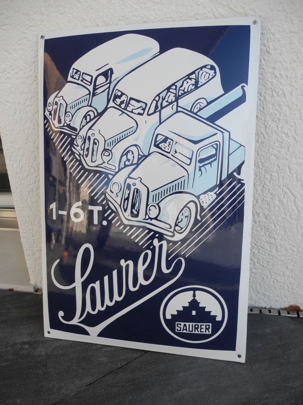 Saurer Ecriteaux: GROSSES SAURER EMAILSCHILD – Neuf (Voir description) à Reinach AG par Huckleberrysix