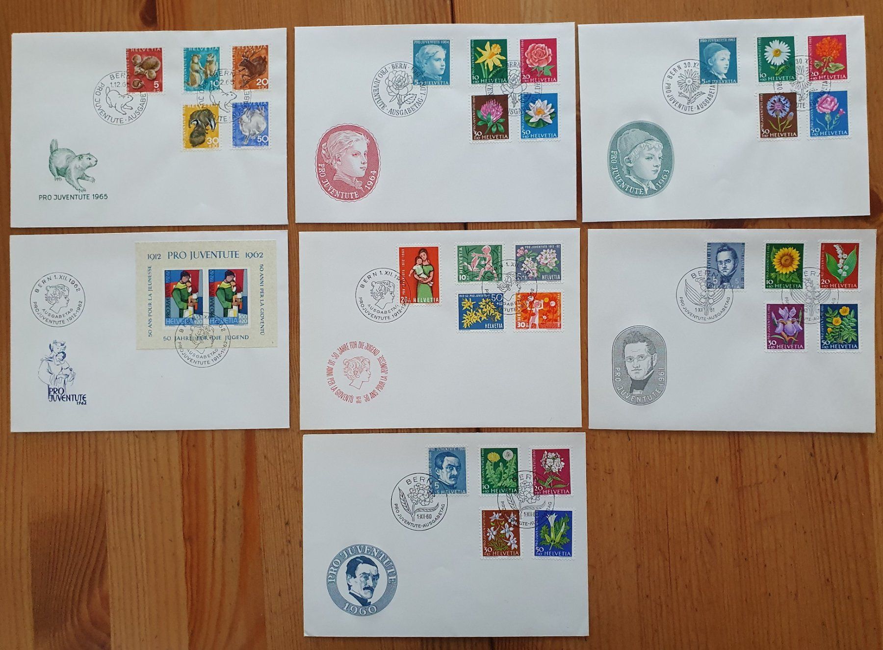 Tutti i francobolli: 52 Pro Juventute FDC 1960 - 2010 – Usato da Dällikon venduto da Minita 6
