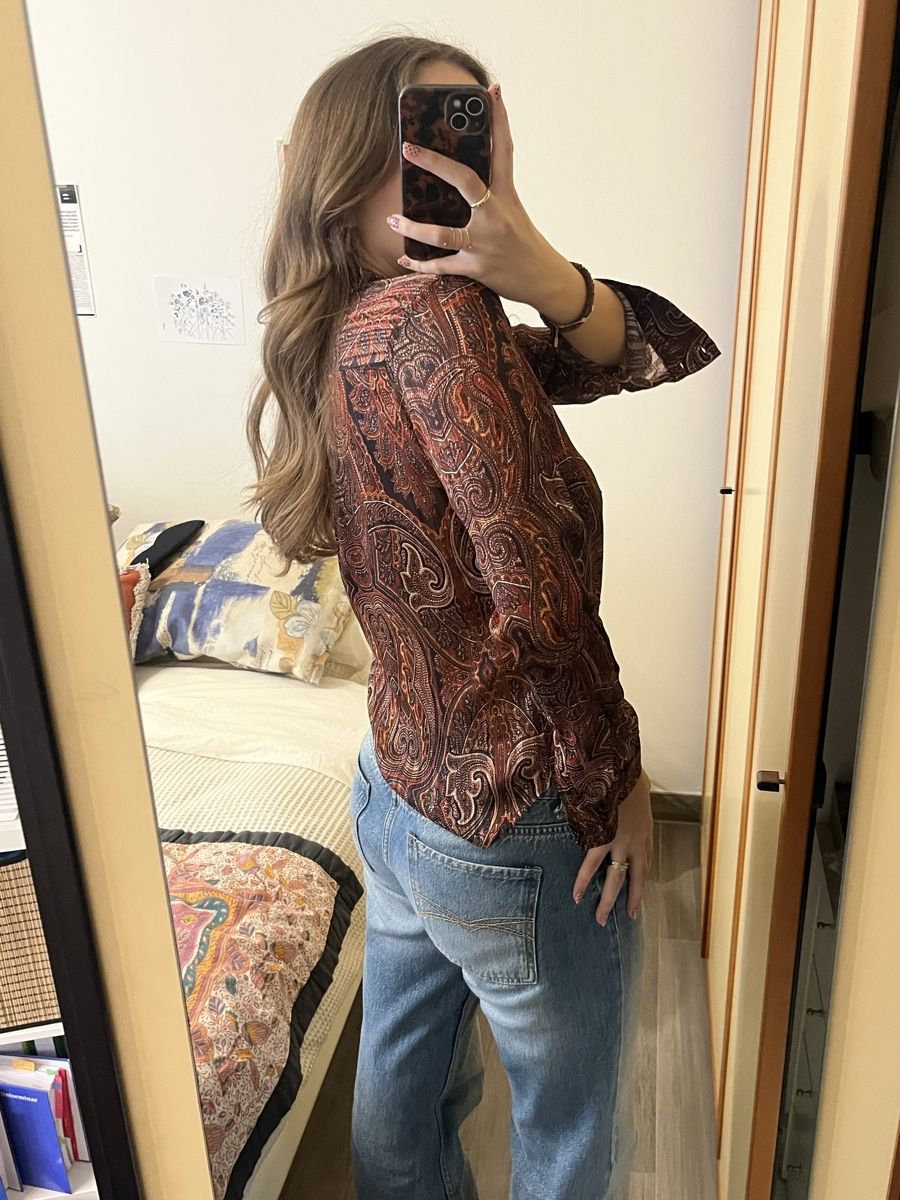 Camicette: Red-brown elegang tailored shirt  – Usato da Vezia venduto da chi_byp8 4