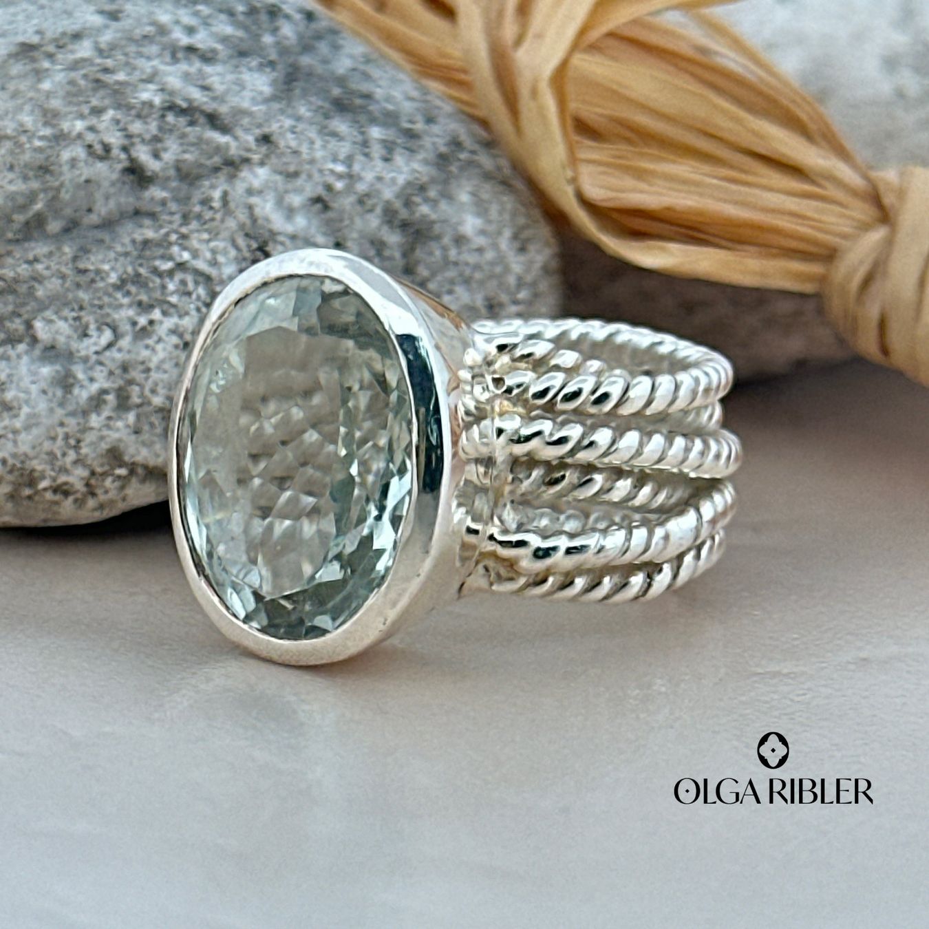 Olga Ribler Ringe: Spaghetti-Ring mit grünem Amethyste Gr 52 – Neu (gemäss Beschreibung) aus Luzern von byolgaribleroutlet 2