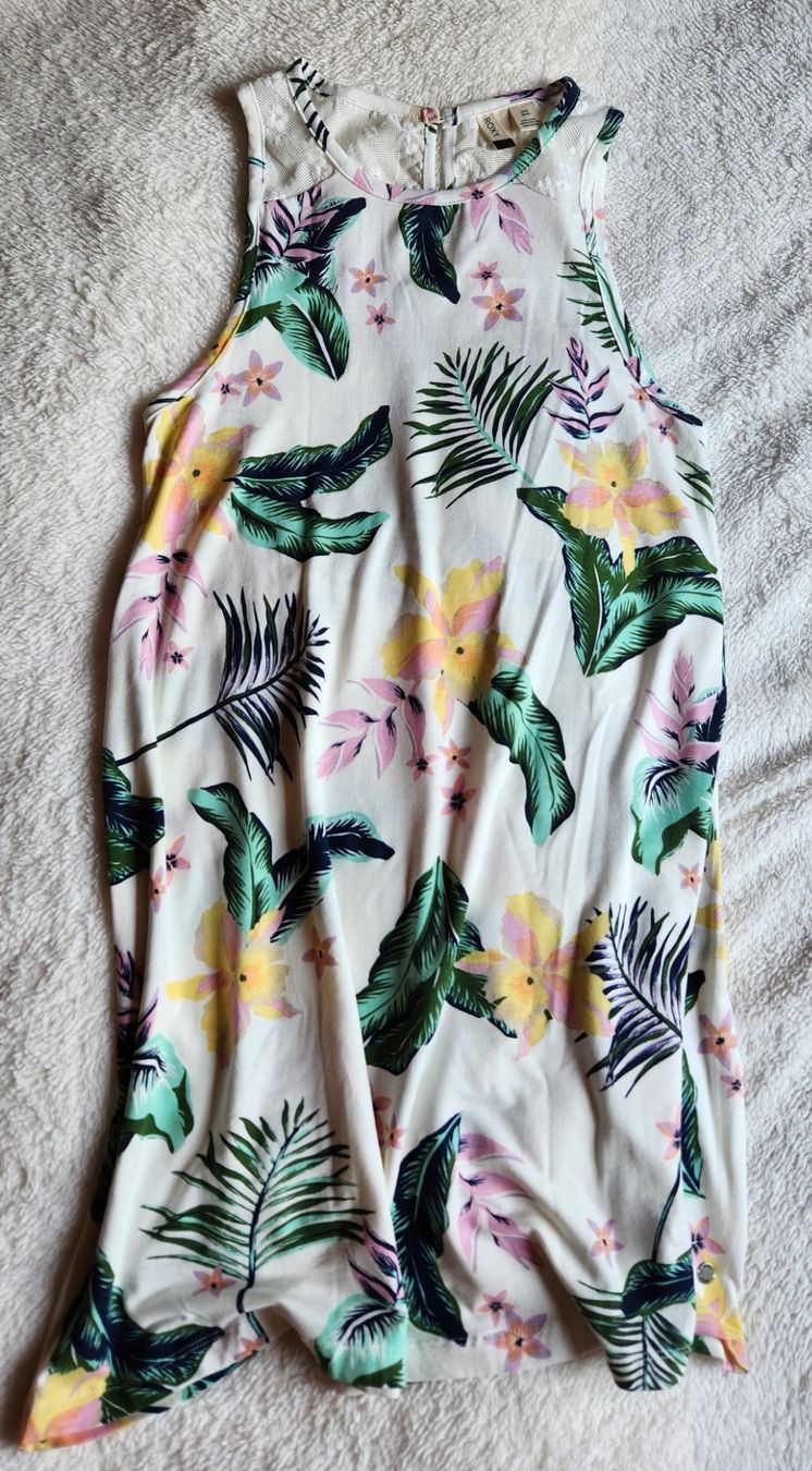 Roxy Kleider: Robe Roxy imprimé tropical blanc taille S new – Neu (gemäss Beschreibung) aus Neuchâtel von Virg30 4
