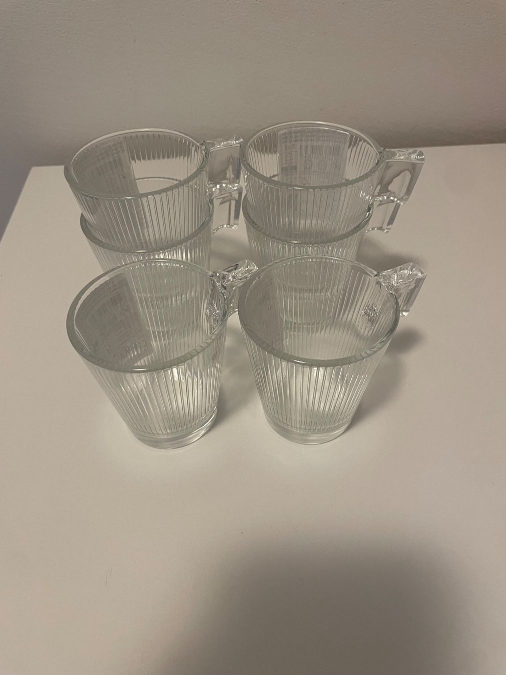 Tassen: 6er Set Glas Tassen, gerippt – Neu (gemäss Beschreibung) aus Niederglatt ZH von ctulimp