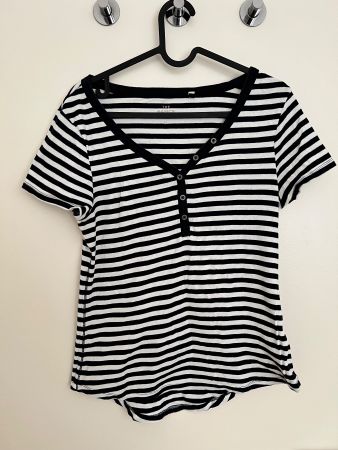 T-shirt rayé noir et blanc C&A The Basics Taille M