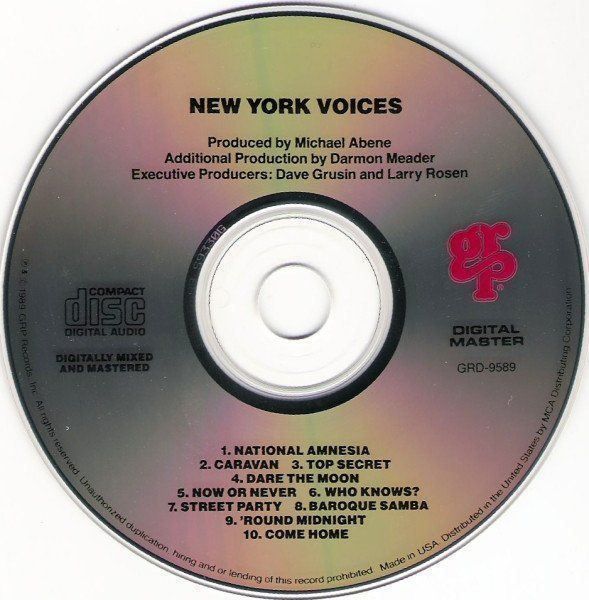 CDs: NEW YORK VOICES Caprice Fox Peter Eldridge  Vocal-Jazz CD – Gebraucht aus Kandergrund von Sososo 4