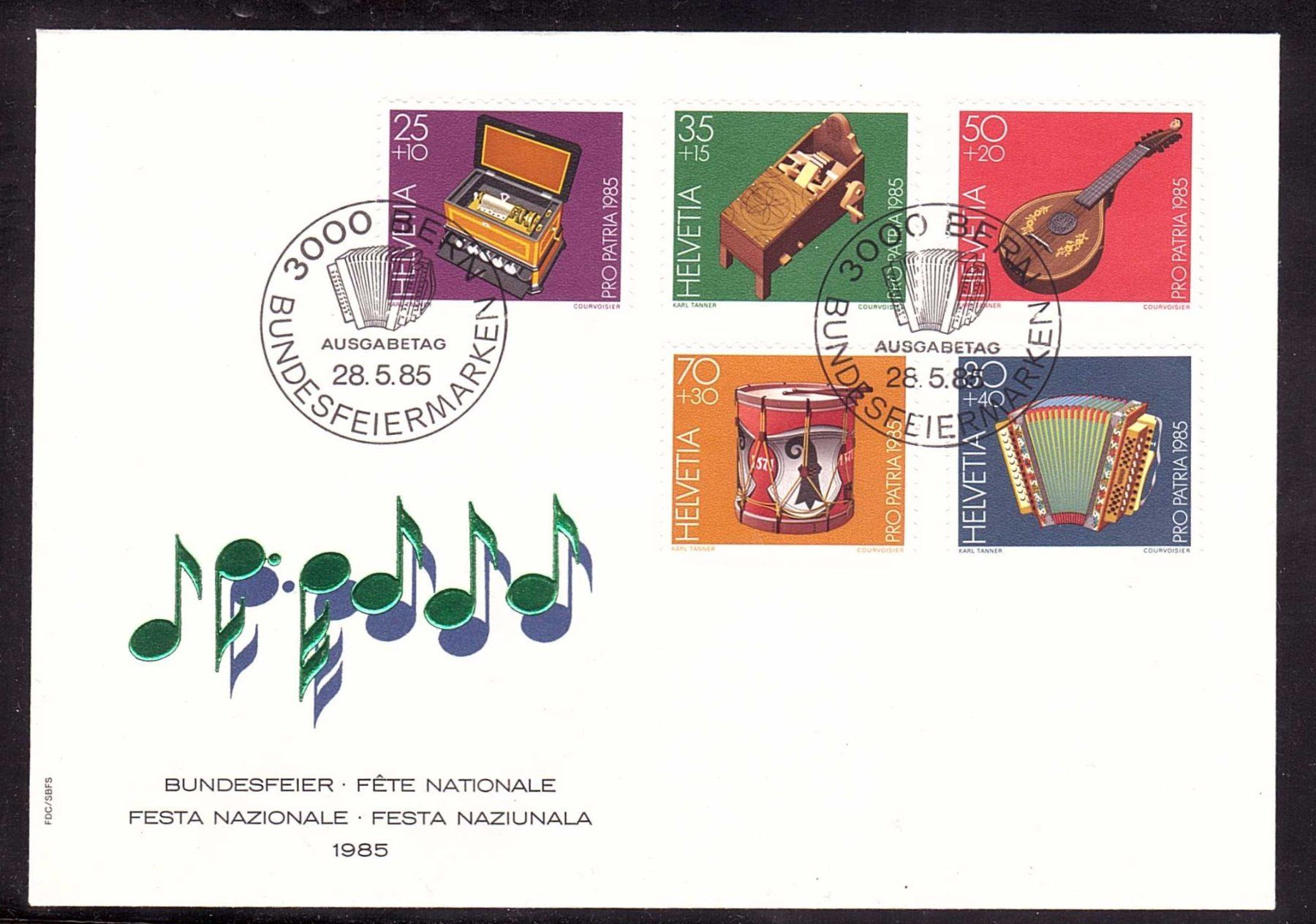 Alle Briefmarken: FDC Pro Patria 1985 aus ABO Satz – Gebraucht aus Rheinau von loxis