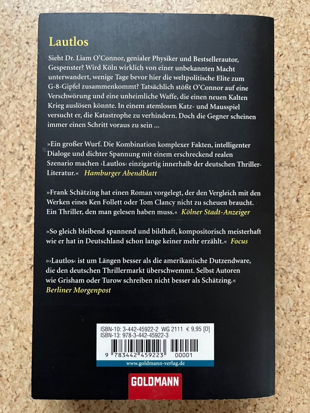Bücher: Taschenbuch "Lautlos", Frank Schätzing – Gebraucht aus Grosswangen von Vita500 1