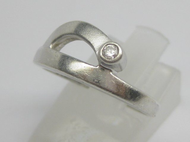 Anelli: feiner Ring Silber 925 + MP  weisser Schmuckstein Gr. 54 – Usato da Ermatingen venduto da Decovin 1