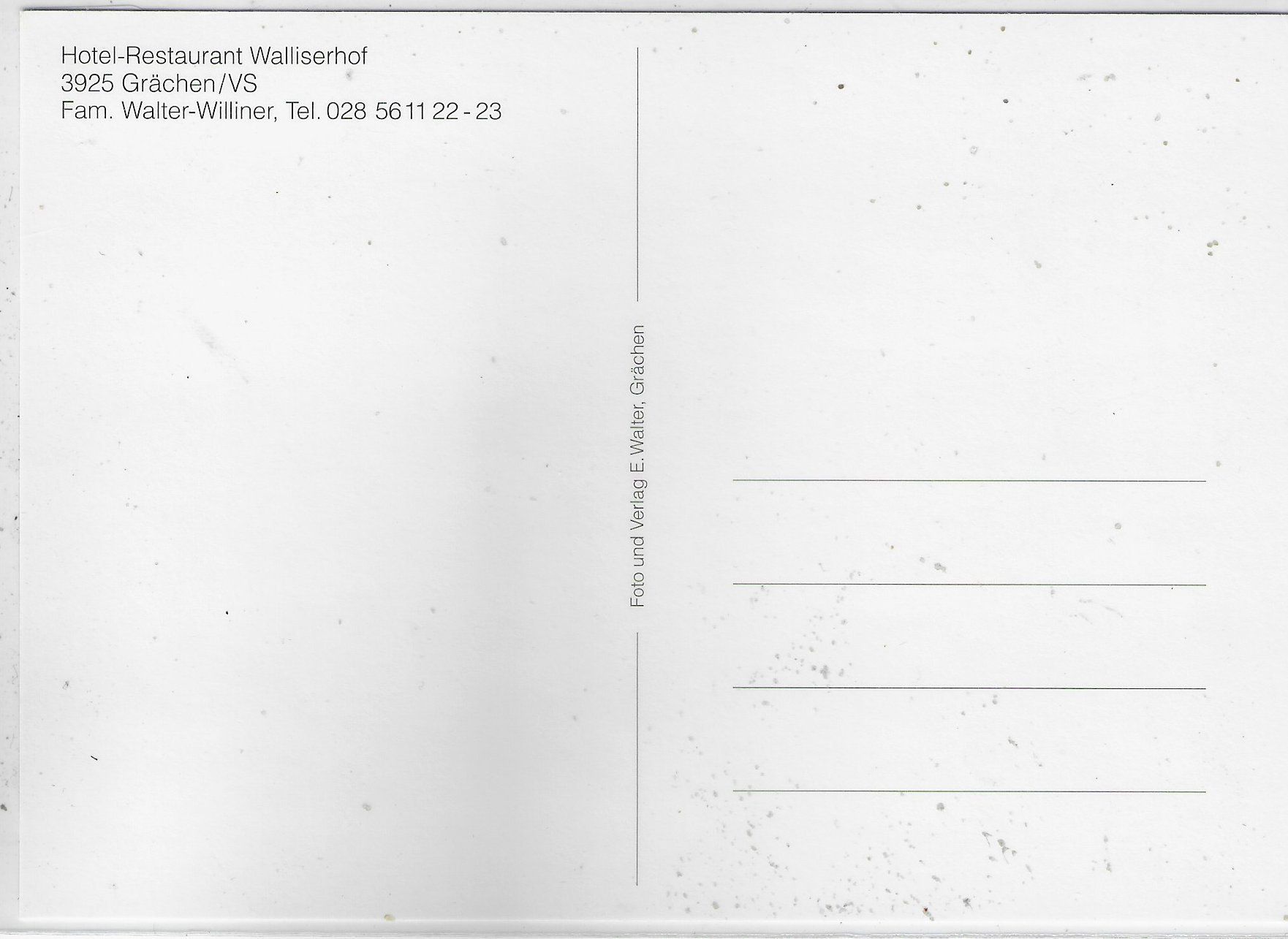 Cartoline postali: Hotel-Restaurant Walliserhof - Grächen – Usato da Ettingen venduto da Kartenplanet 1