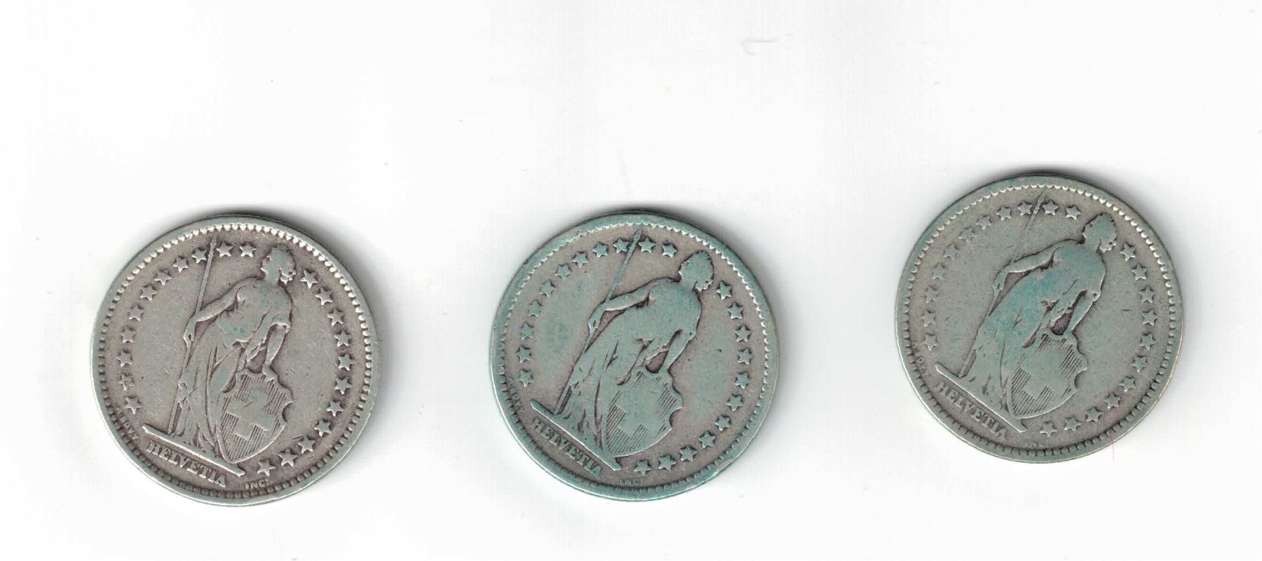 Alle Münzen: 3 x Fr. 2.- Silber – Gebraucht aus Bottmingen von Golferin 1