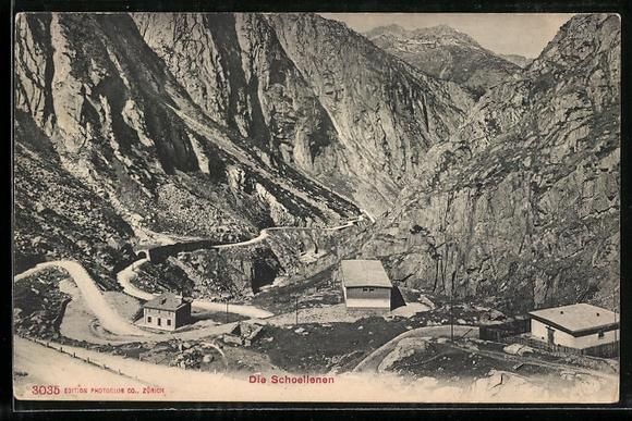 Cartoline postali: Schoellenen, Blick auf die Passstrasse – Usato da Berlin venduto da bartko-reher