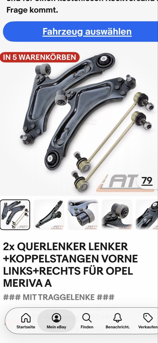 Opel Tutti pezzi di ricambio auto: Opel Meriva A Querlenker Satz – Nuovo e nell'imballaggio originale da Benglen venduto da Jeki1212