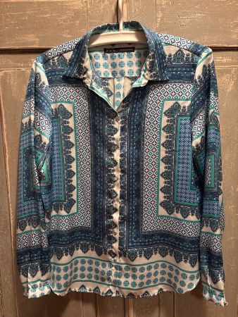 Zara Basic - Ornament Bluse - XL