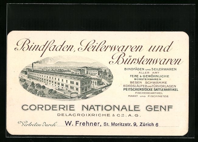 Autres collections & raretés: Vertreterkarte Genf, Bindfaden, Seilerwa – D'occasion à Berlin par bartko-reher