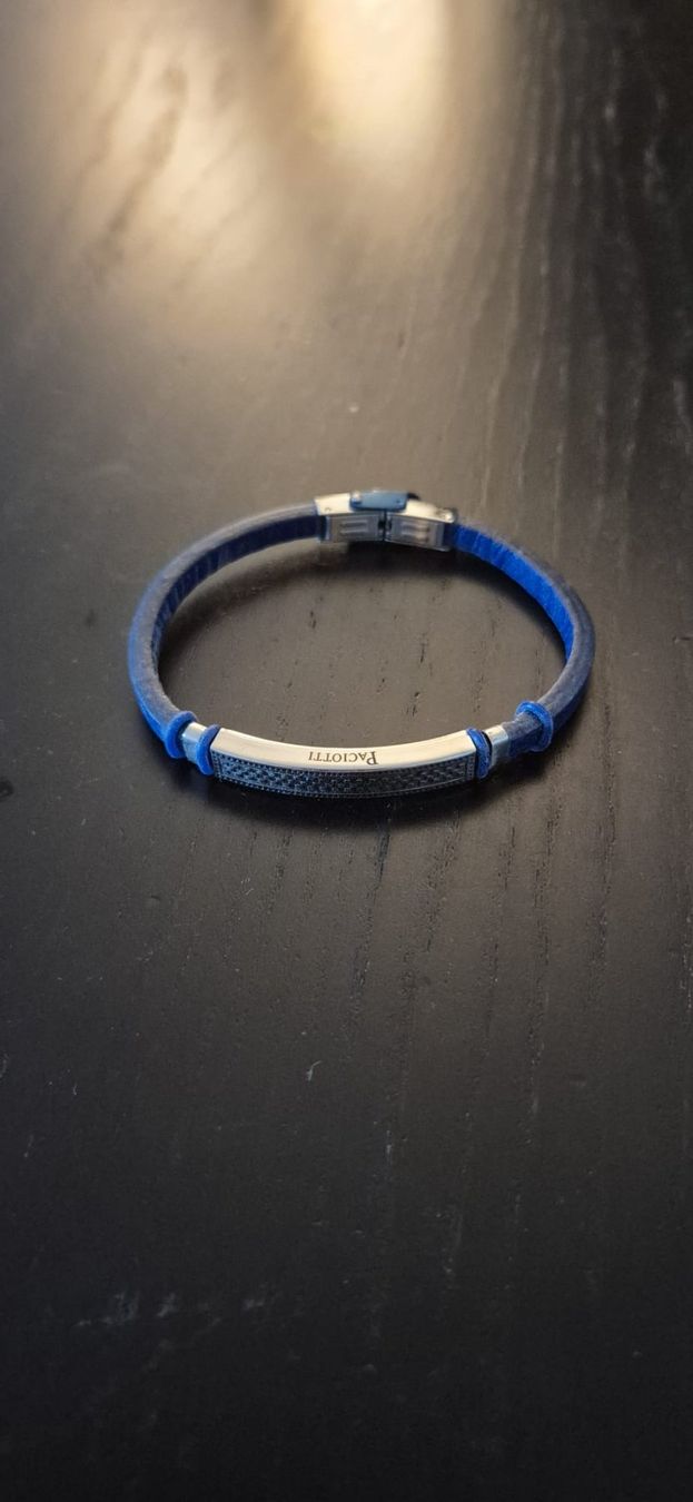 Armbänder & -reifen: Bracelet cuir bleu Paciotti – Gebraucht aus Genève von Naheu