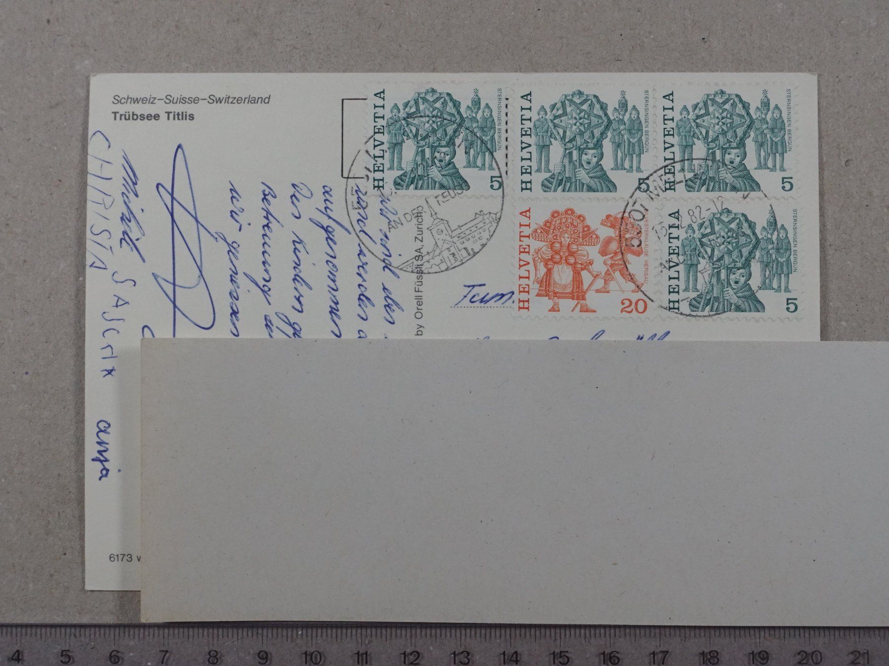 Cartoline postali: Trübsee, Titlis, Wintersportplatz, 1982 – Usato da Lenzburg venduto da fh1 1