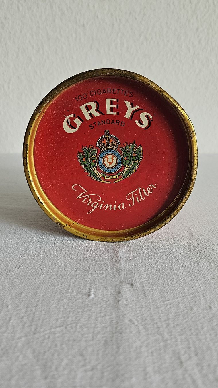 Tabacchi: Antiker Greys Virginia Filter Blechdose – Usato da Ettingen venduto da samiba 3