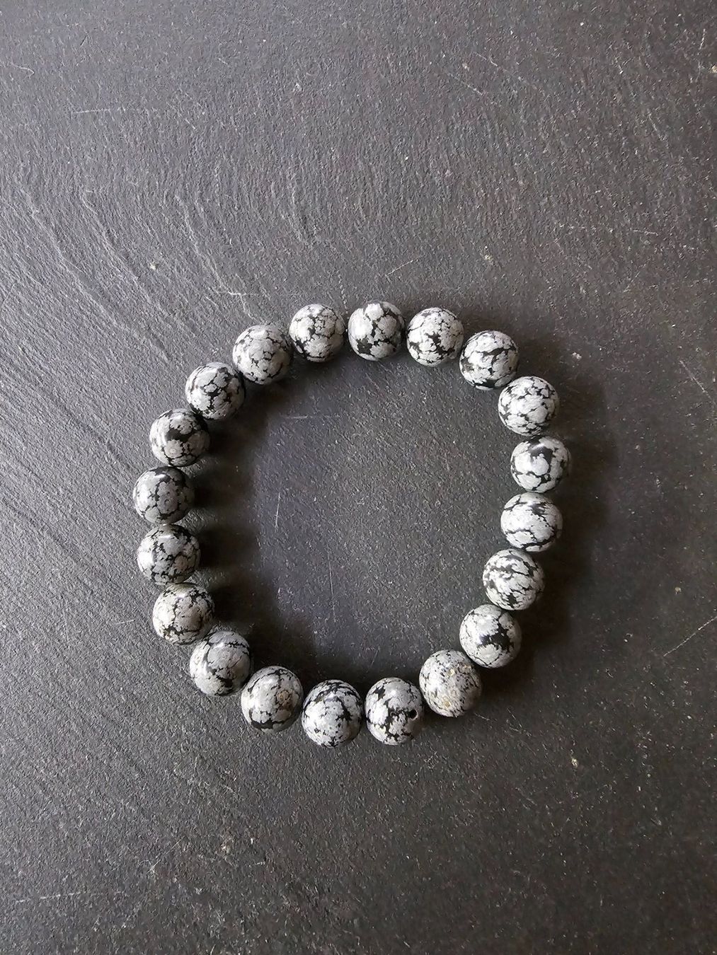 Bracciali & Braccialetti: Armband aus Schneeflockenobsidian – Nuovo (secondo la descrizione) da Aarberg venduto da Fischkeller