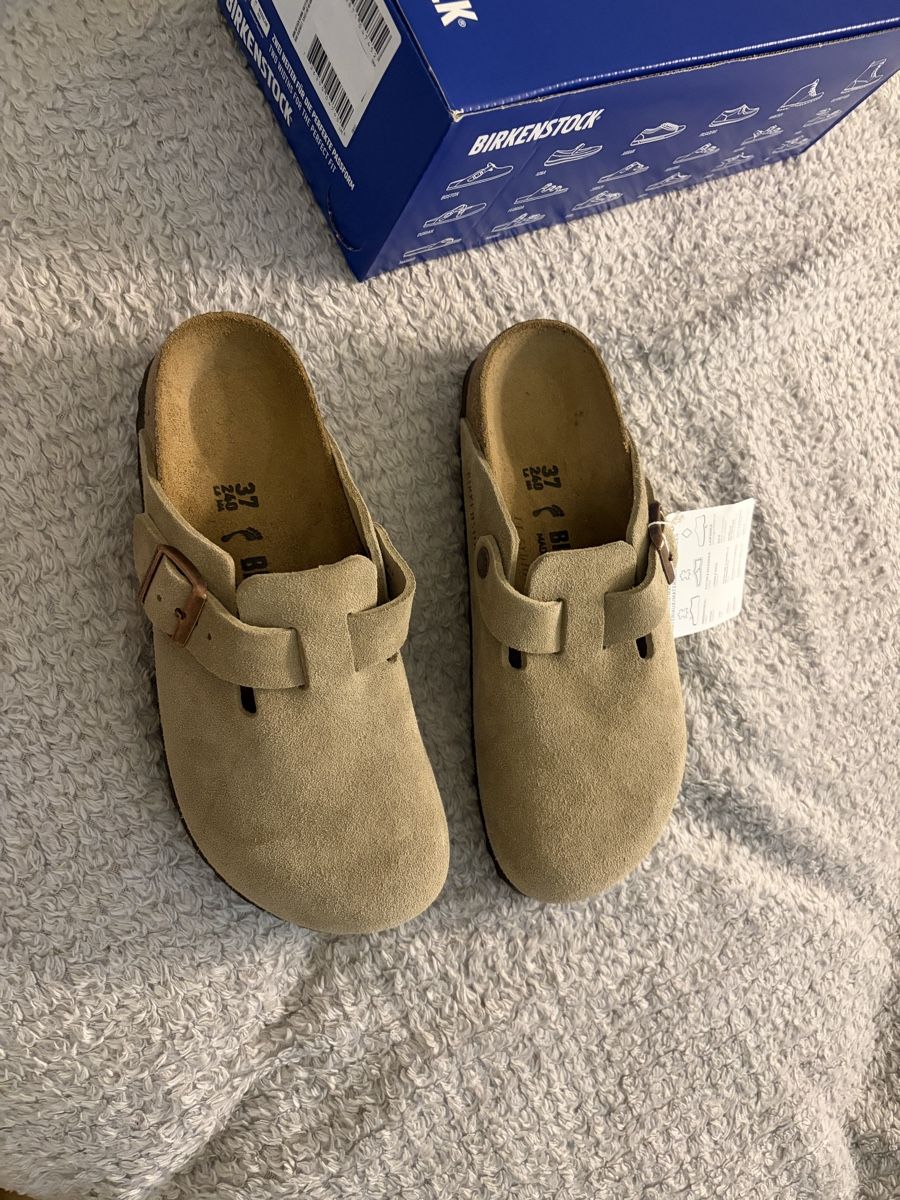 Birkenstock Scarpe da donna: Birkenstock Boston Clogs Taupe – Nuovo e nell'imballaggio originale da Füllinsdorf venduto da si.ja.35 2